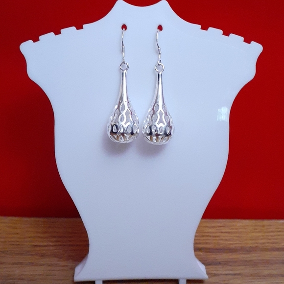 🆕 Sterling silver open work earrings 🌹 - Picture 8 of 16